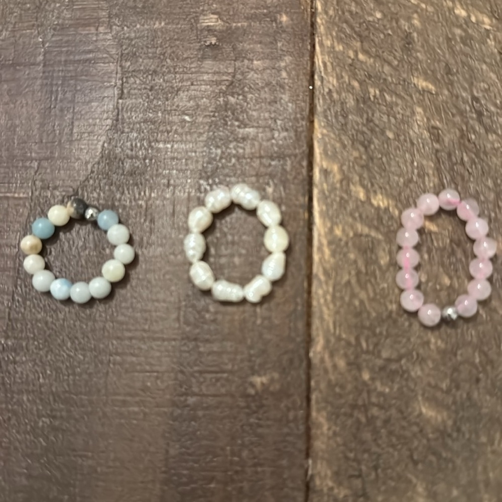 Pear beaded ring